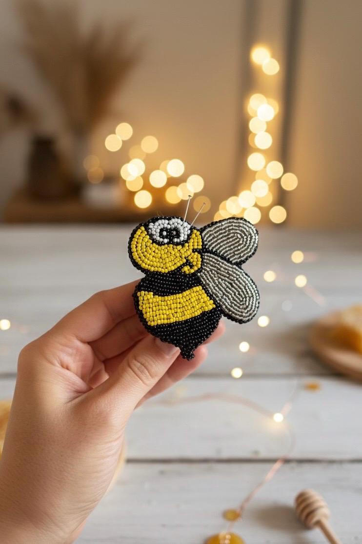 Sweet and Stylish Beaded Bee Pin