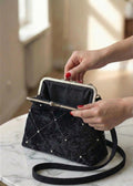 Pearl Beaded Vintage Style Clutch, Elegant Wedding Guest Handbag