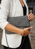 Classic Tweed Houndstooth Shoulder Bag