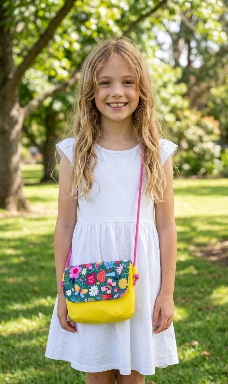 Handmade Kids / Girls Crossbody Bag with Floral, Butterfly or Looney Tunes print