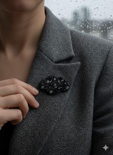 Handcrafted Beaded Cloud Pin