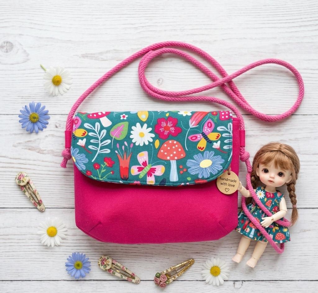 Handmade Kids / Girls Crossbody Bag with Floral, Butterfly or Looney Tunes print