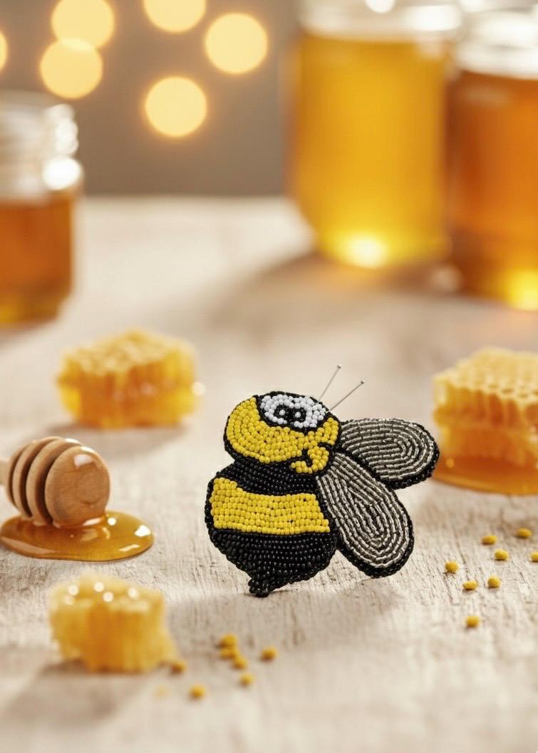 Sweet and Stylish Beaded Bee Pin
