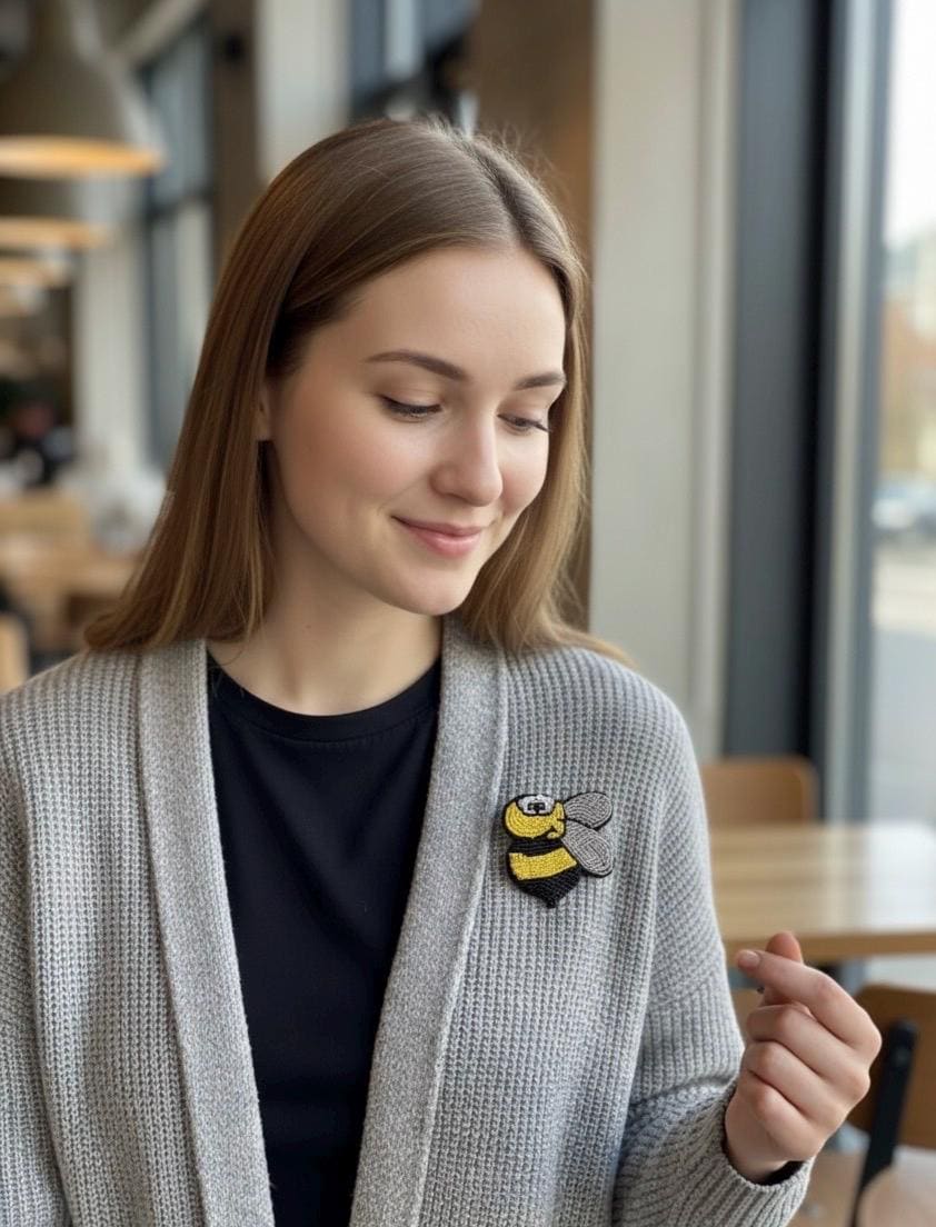Sweet and Stylish Beaded Bee Pin