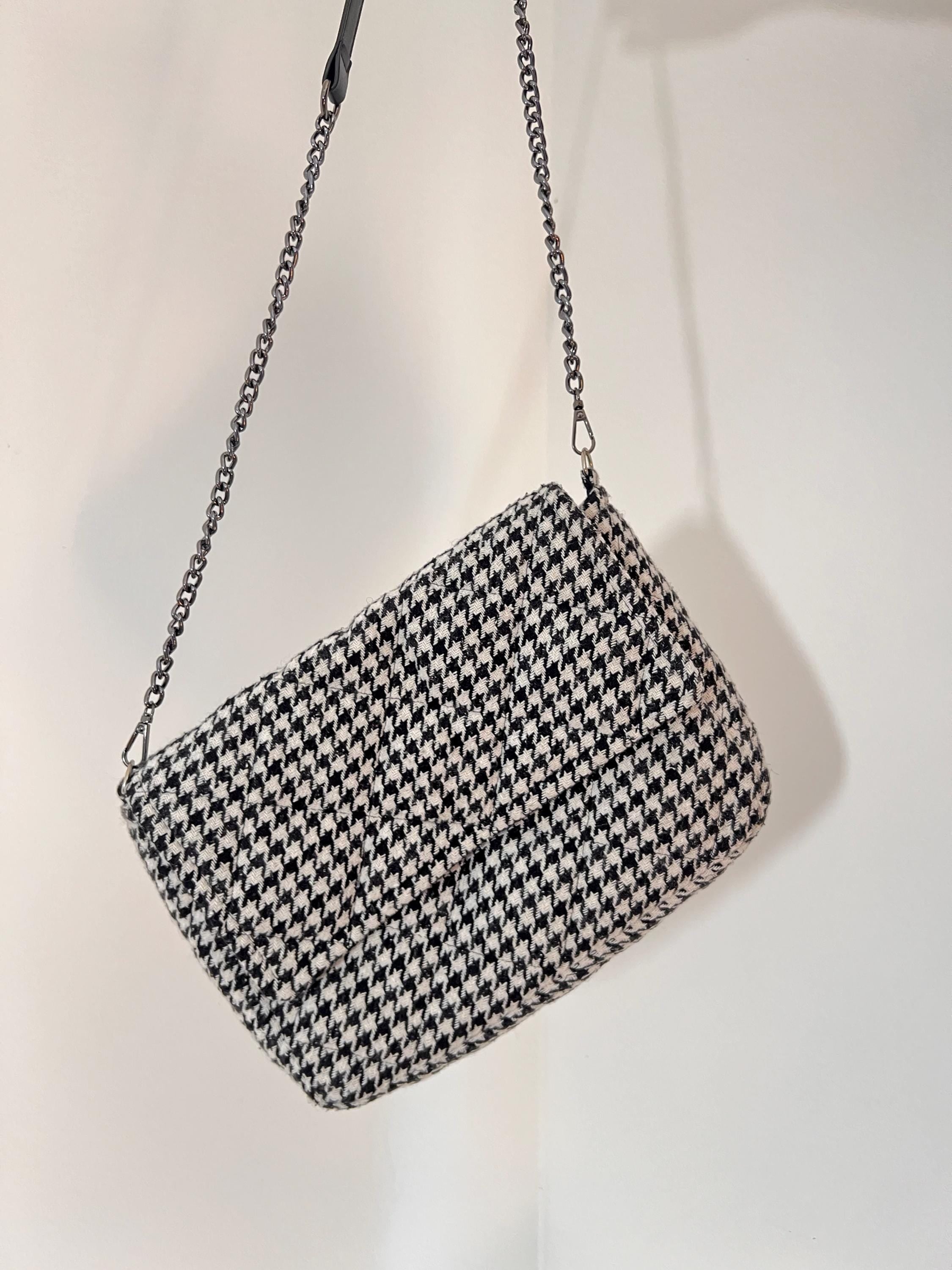 Classic Tweed Houndstooth Shoulder Bag