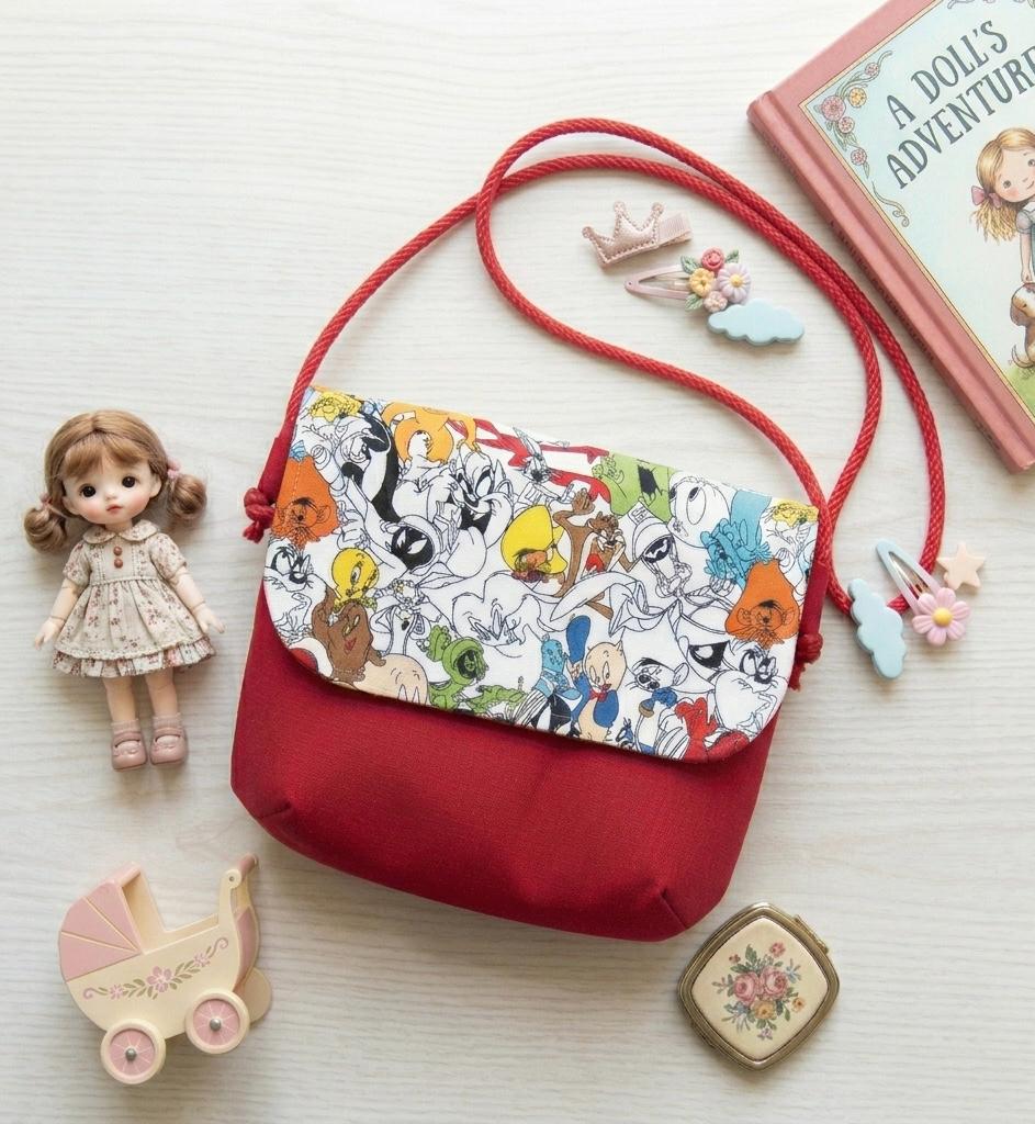 Handmade Kids / Girls Crossbody Bag with Floral, Butterfly or Looney Tunes print