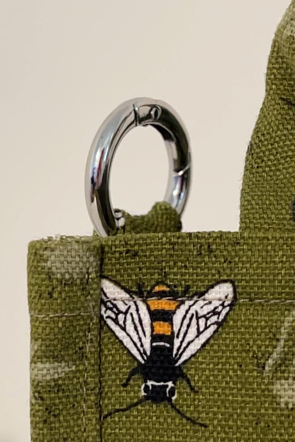 Green Bee Print Box Bag - Small Structured Crossbody Purse