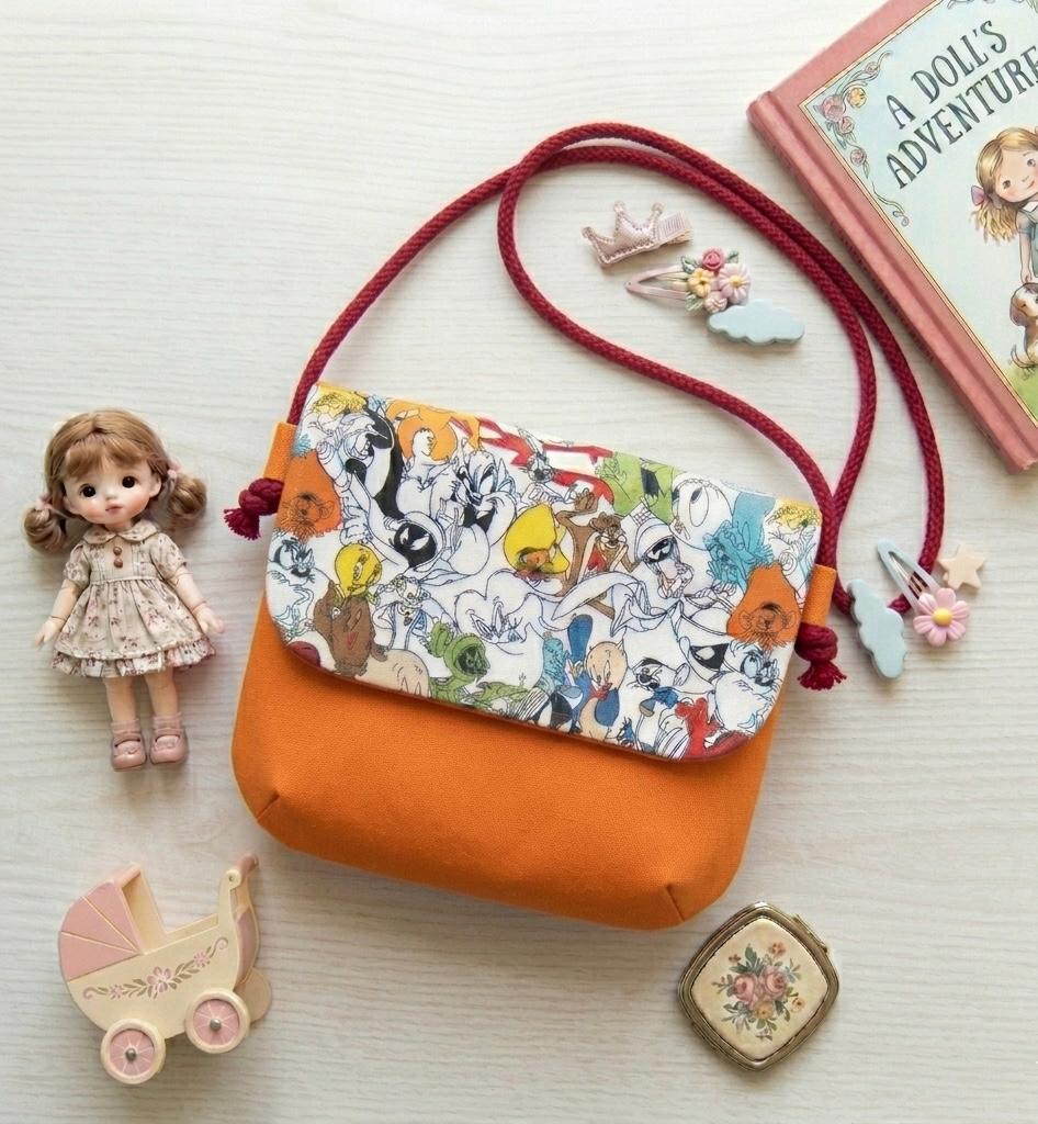 Handmade Kids / Girls Crossbody Bag with Floral, Butterfly or Looney Tunes print