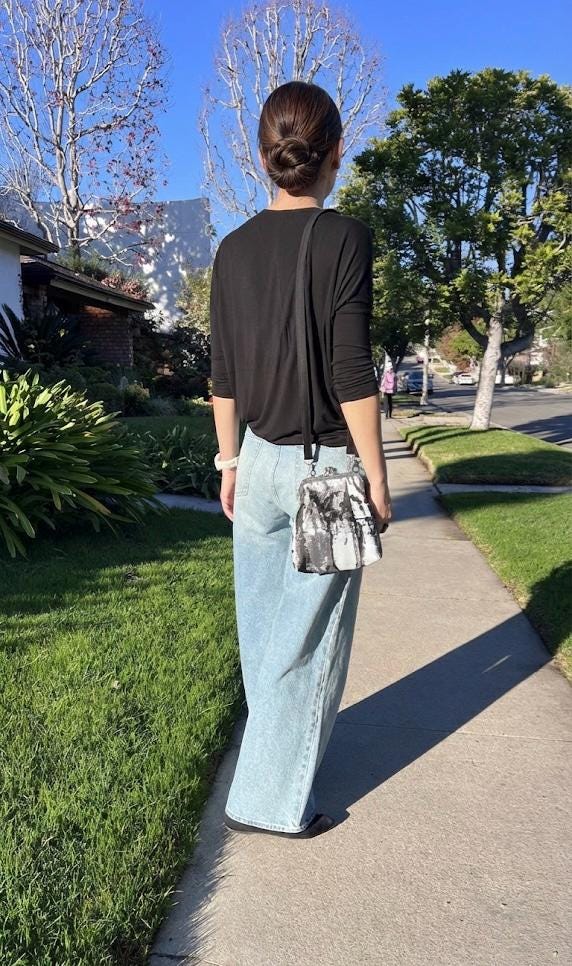 Abstract Kiss Lock Crossbody Bag, Metallic Gray Evening Clutch